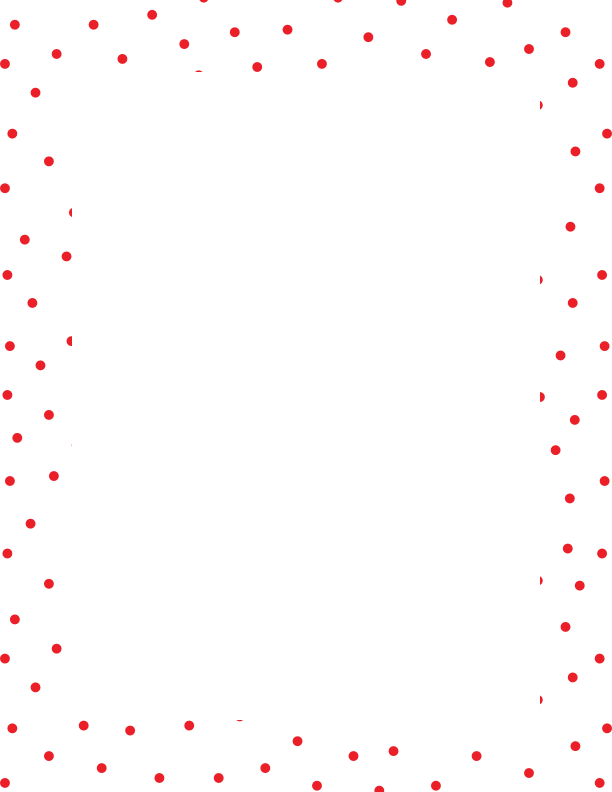 Red on White Random Mini Polka Dot Border
