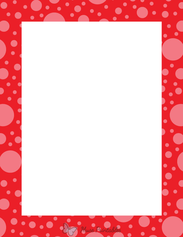 Red Random Polka Dot Border