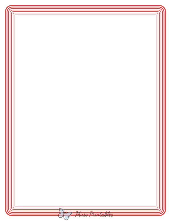Red Rounded Concentric Line Border