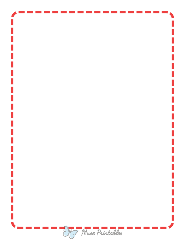 Red Rounded Medium Dashed Line Border