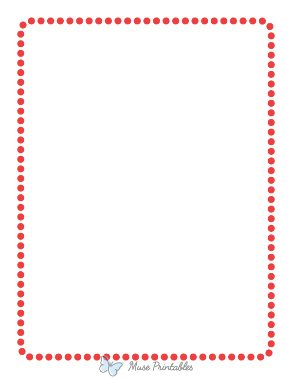 Red Rounded Medium Dotted Line Border