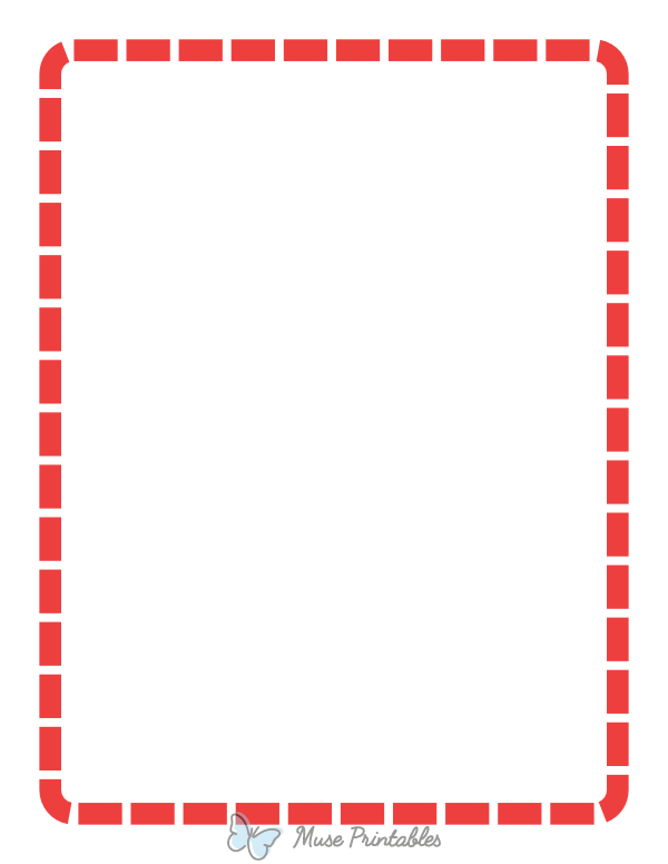 Red Rounded Thick Dashed Line Border