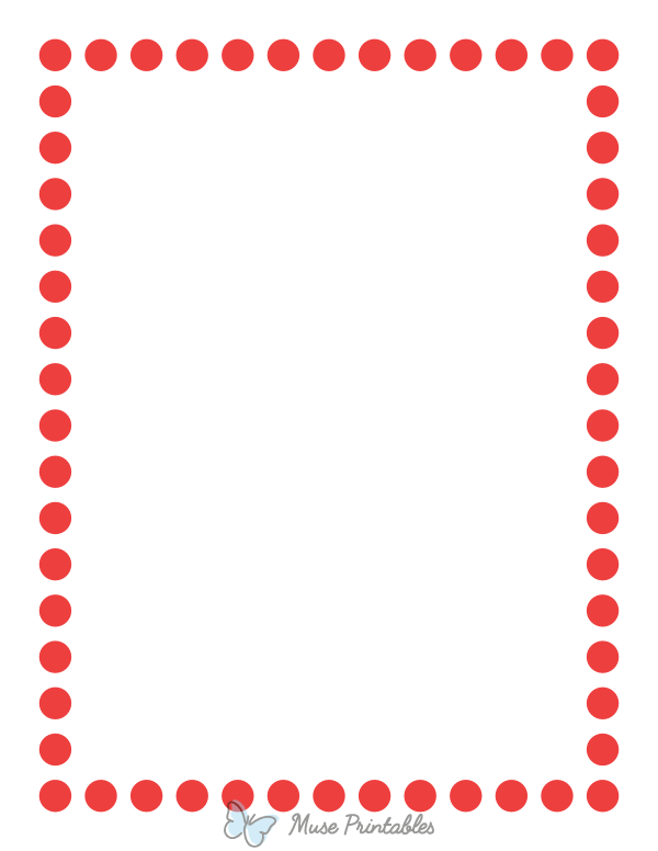 Printable Red Thick Dotted Line Page Border