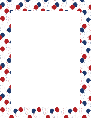 Red White and Blue Balloons Border