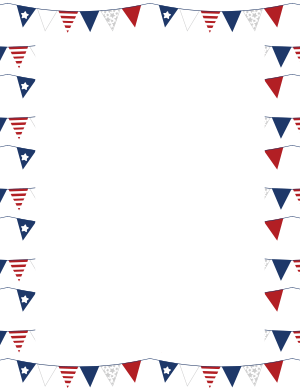 Red White and Blue Bunting Border