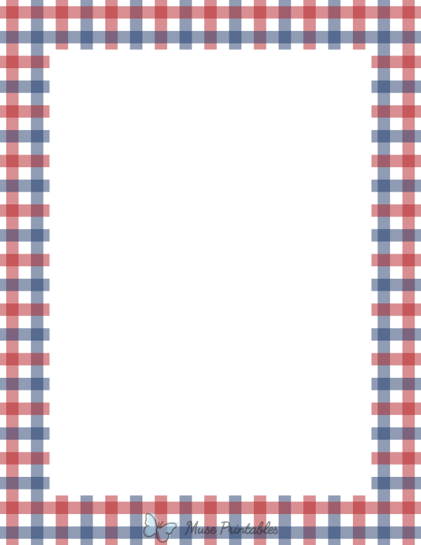 Red White and Blue Gingham Border