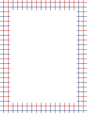 Red White and Blue Graph Check Border
