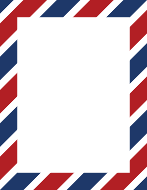Red White and Blue Large Diagonal Striped Border