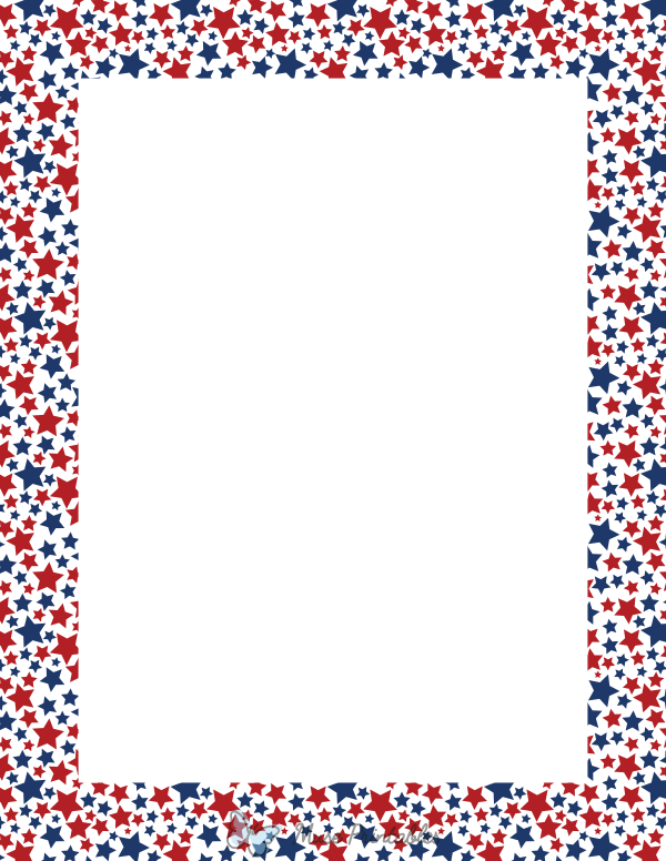 Red White and Blue Mini Star Border