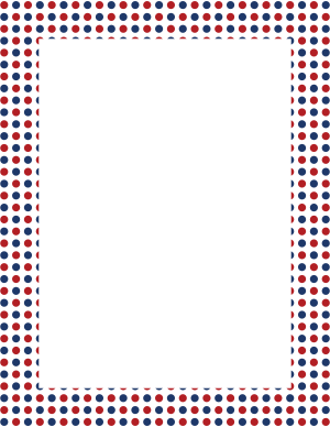 Red White and Blue Polka Dot Border