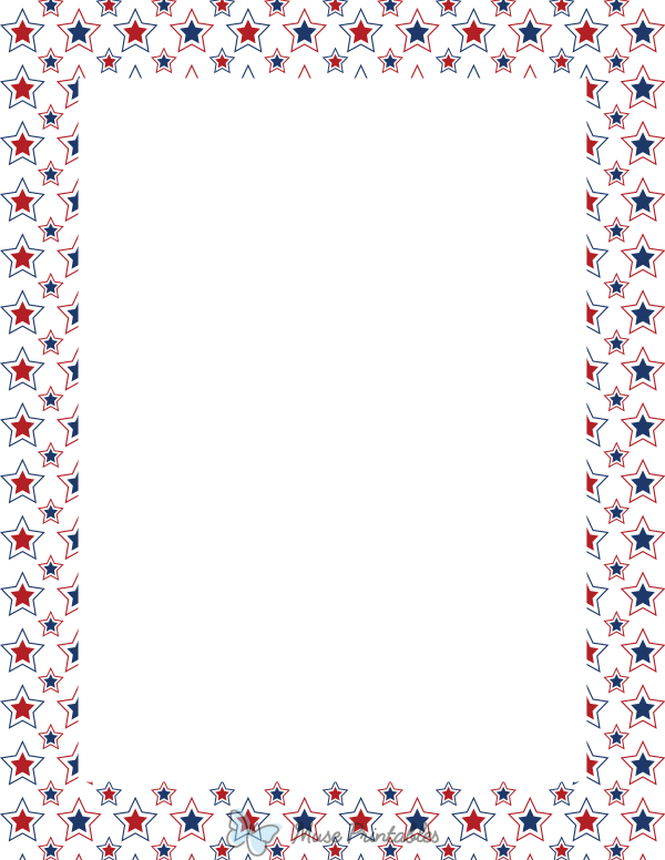 Red White and Blue Star Border