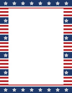 Red White and Blue Stars and Stripes Border