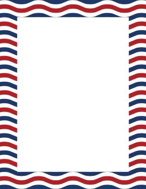 Red White and Blue Wavy Stripes Border