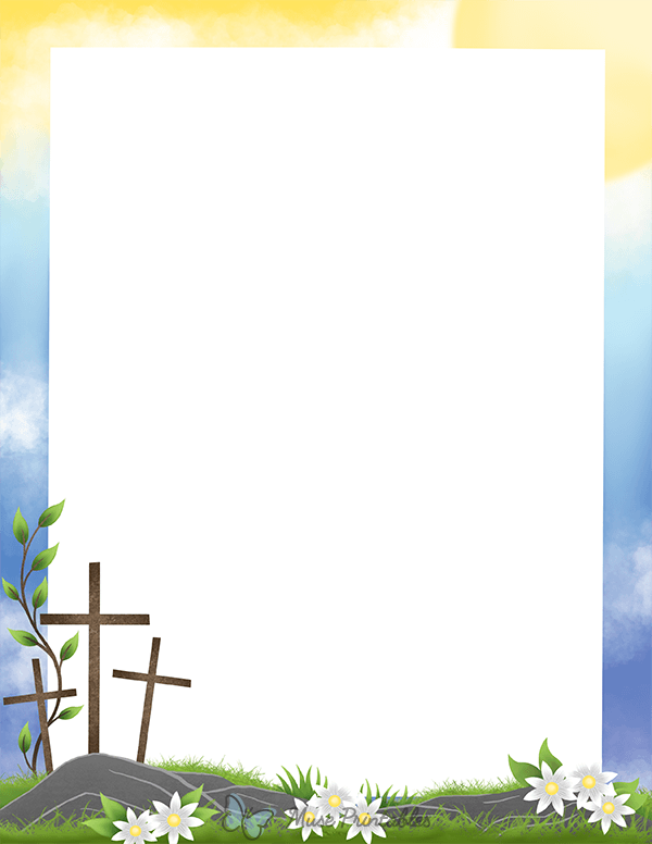 Printable Religious Easter Page Border