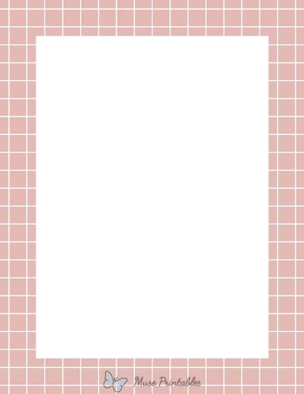 Rose Gold and White Graph Check Border