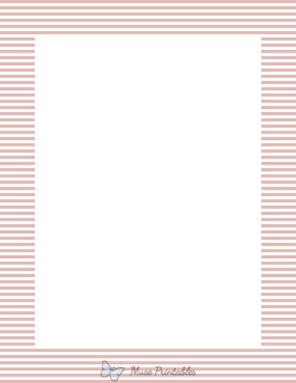 Rose Gold And White Mini Horizontal Striped Border