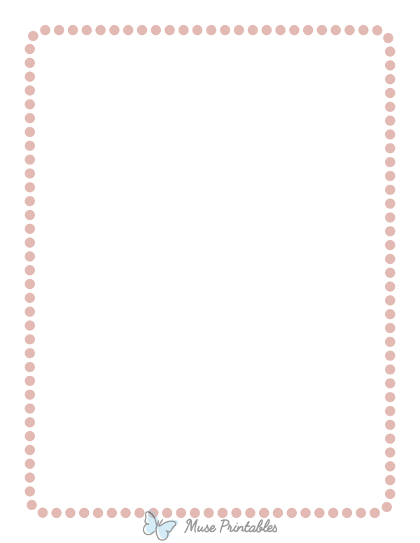 Rose Gold Rounded Medium Dotted Line Border