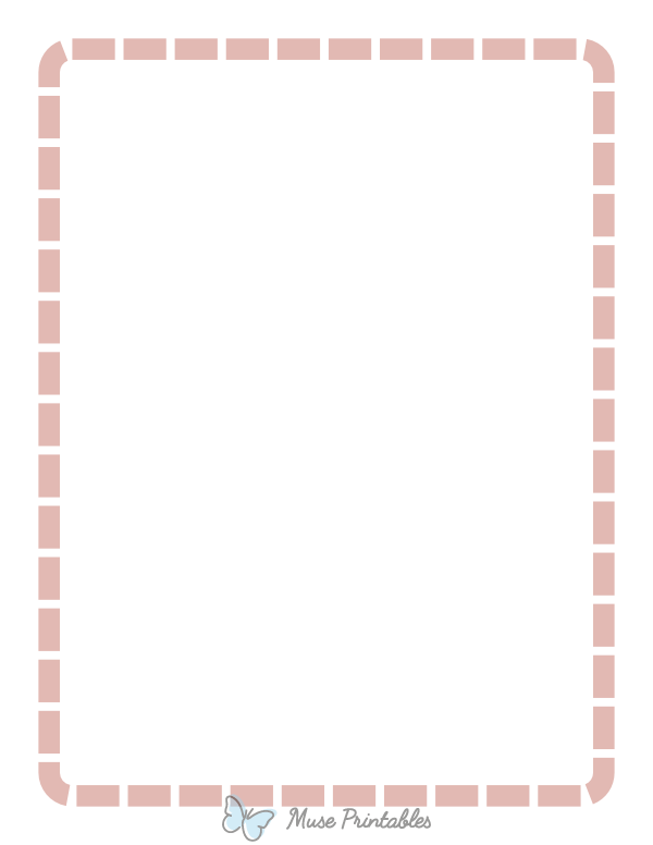 Rose Gold Rounded Thick Dashed Line Border