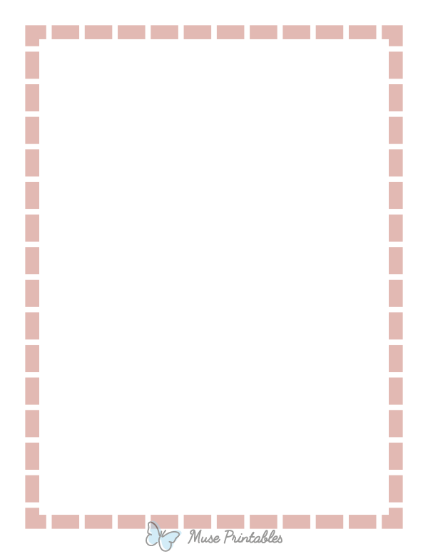 Rose Gold Thick Dashed Line Border