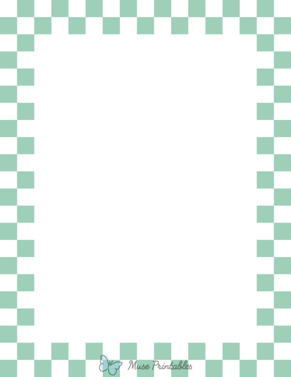 Seafoam Green and White Checkered Border
