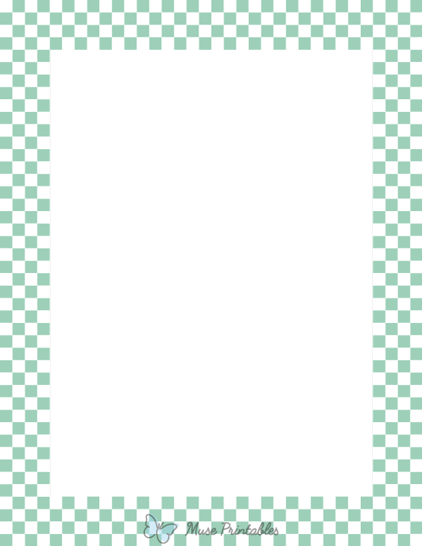 Seafoam Green and White Mini Checkered Border