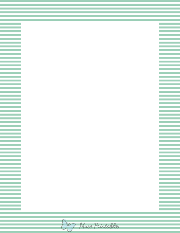 Seafoam Green And White Mini Horizontal Striped Border