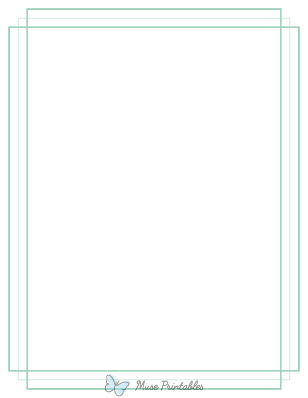Printable Seafoam Green Minimalist Line Page Border