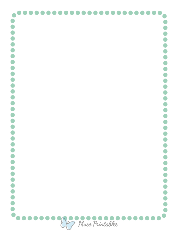 Seafoam Green Rounded Medium Dotted Line Border