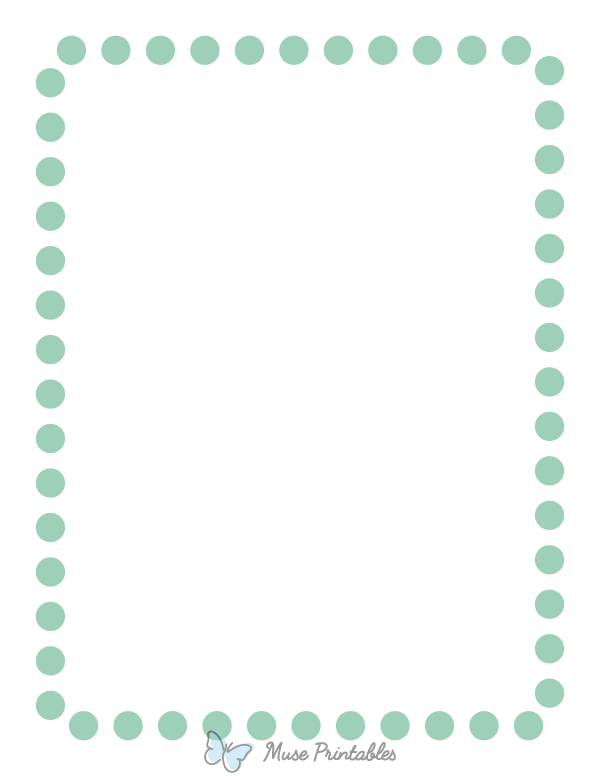 Printable Seafoam Green Rounded Thick Dotted Line Page Border
