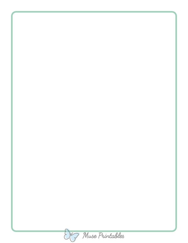 Seafoam Green Rounded Thin Line Border