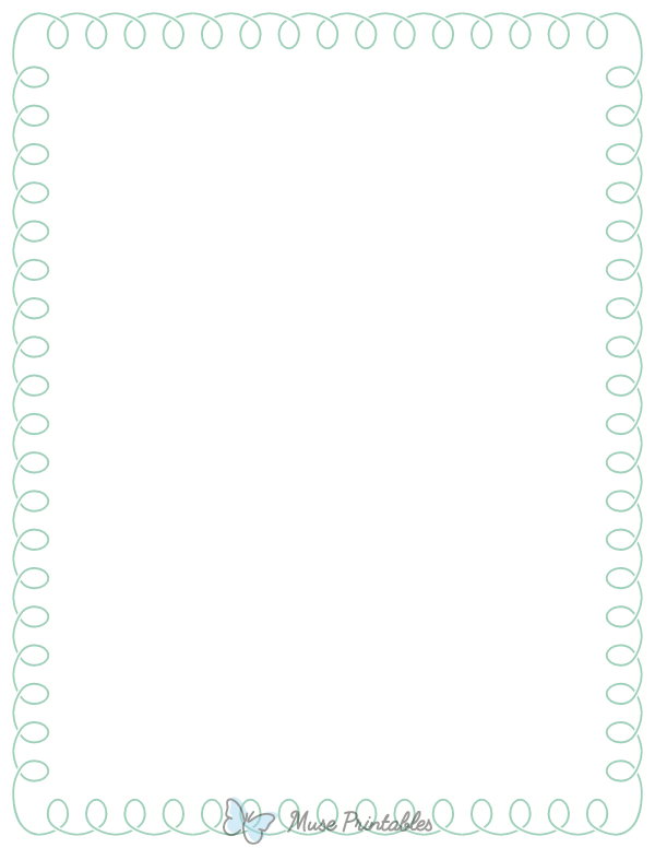 Seafoam Green Simple Loop Border