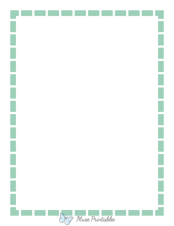 Seafoam Green Thick Dashed Line Border