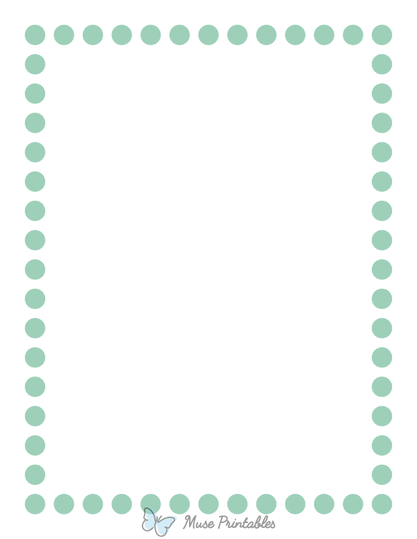 Seafoam Green Thick Dotted Line Border
