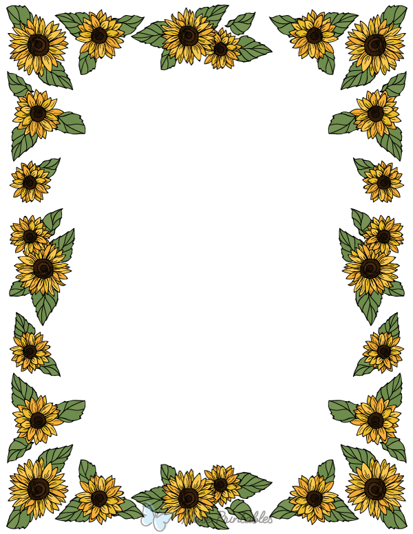 Printable Sunflower Border - Printable Word Searches