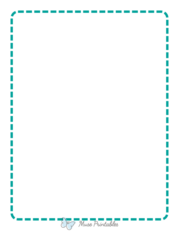 Teal Rounded Medium Dashed Line Border
