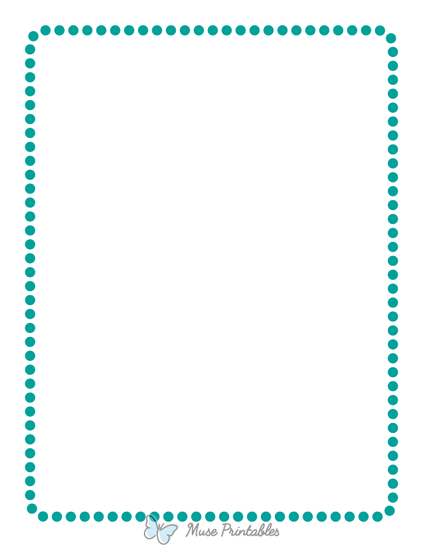 Teal Rounded Medium Dotted Line Border