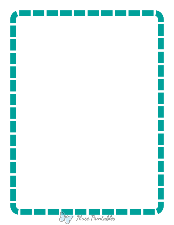 Teal Rounded Thick Dashed Line Border
