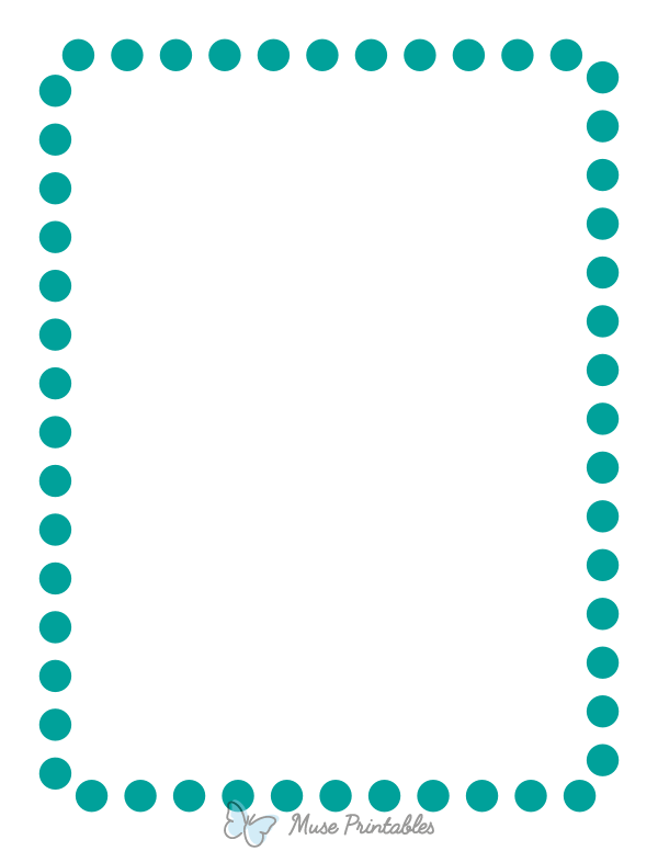 Teal Rounded Thick Dotted Line Border