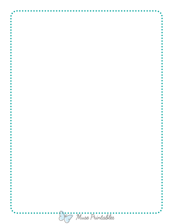 Teal Rounded Thin Dotted Line Border