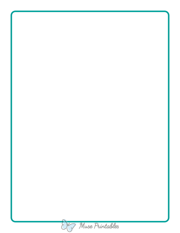Teal Rounded Thin Line Border