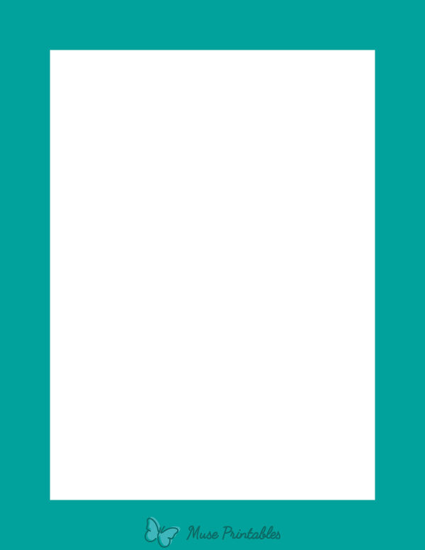 Printable Teal Solid Page Border
