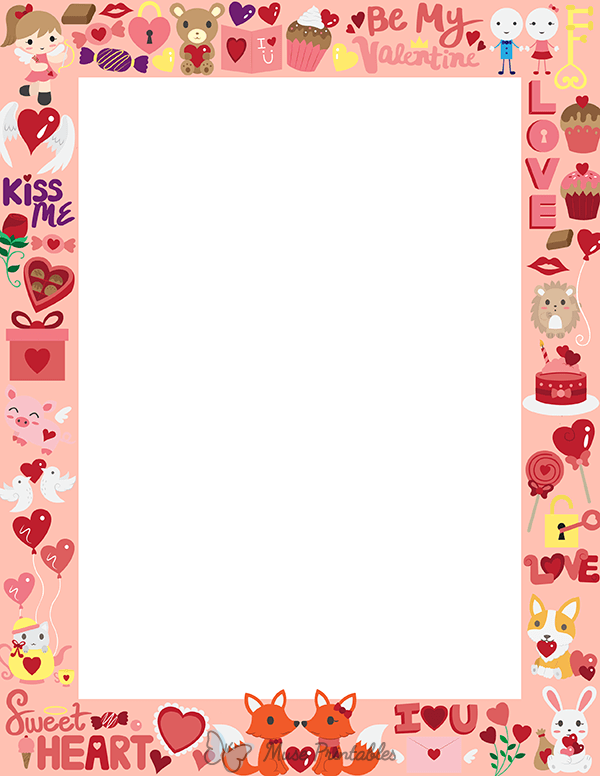 PNG Valentine's love letter border