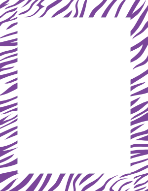 Violet And White Zebra Print Border