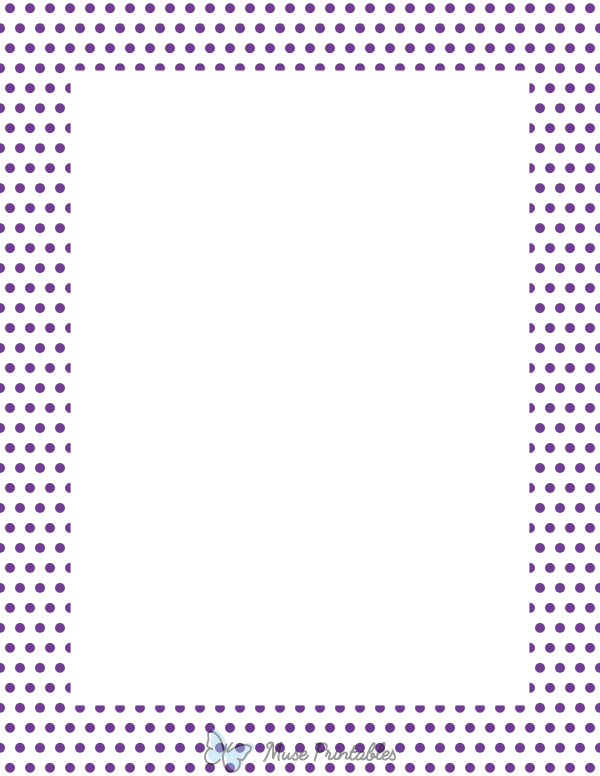 Violet On White Mini Polka Dot Border