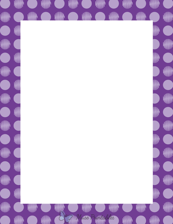 Violet Scribble Polka Dot Border