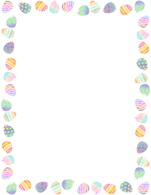 Watercolor Easter Egg Border