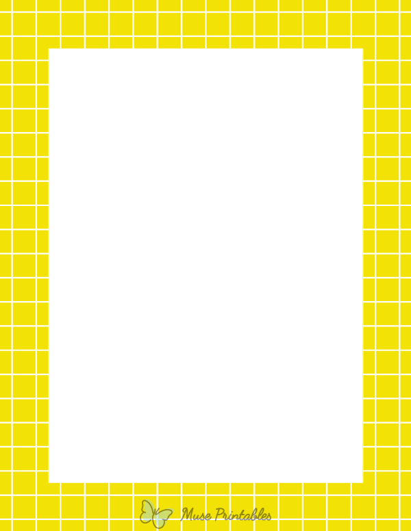 White and Yellow Graph Check Border