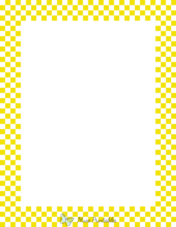 White and Yellow Mini Checkered Border