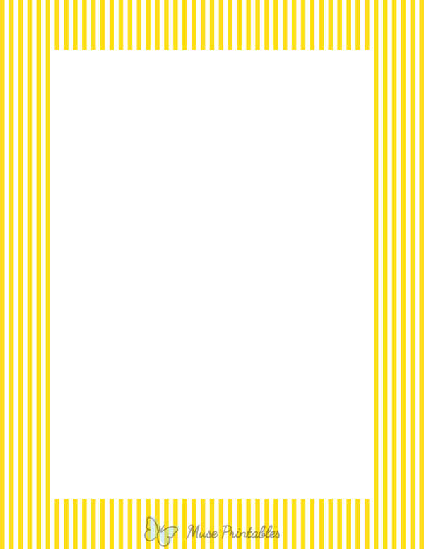 White And Yellow Mini Vertical Striped Border