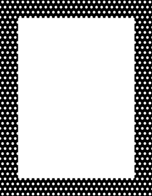 White Mini Polka Dots On Black Border